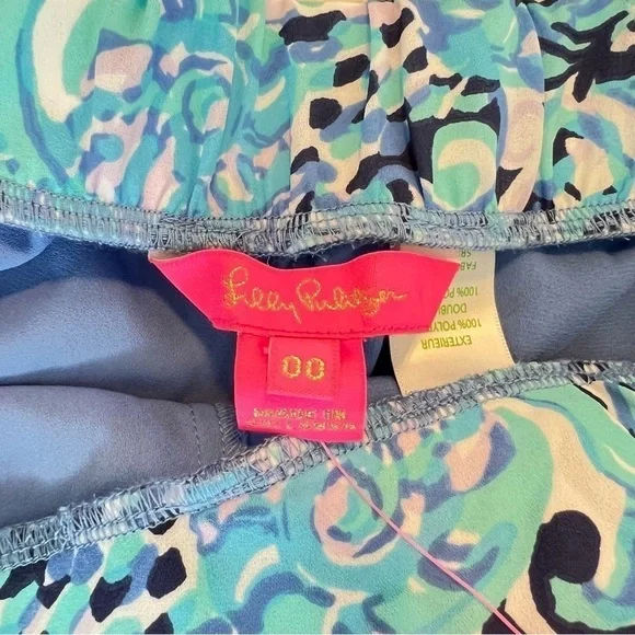 NWT Lilly Pulitzer MYLEE Tie Front Skort  in Light Aqua SPRITZ Size 00 Ret.$78 - Picture 7 of 7
